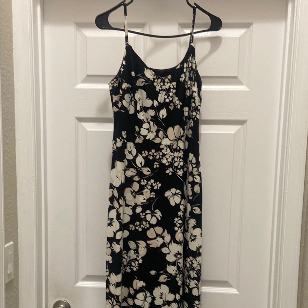 Floral Black and White Women's Dress